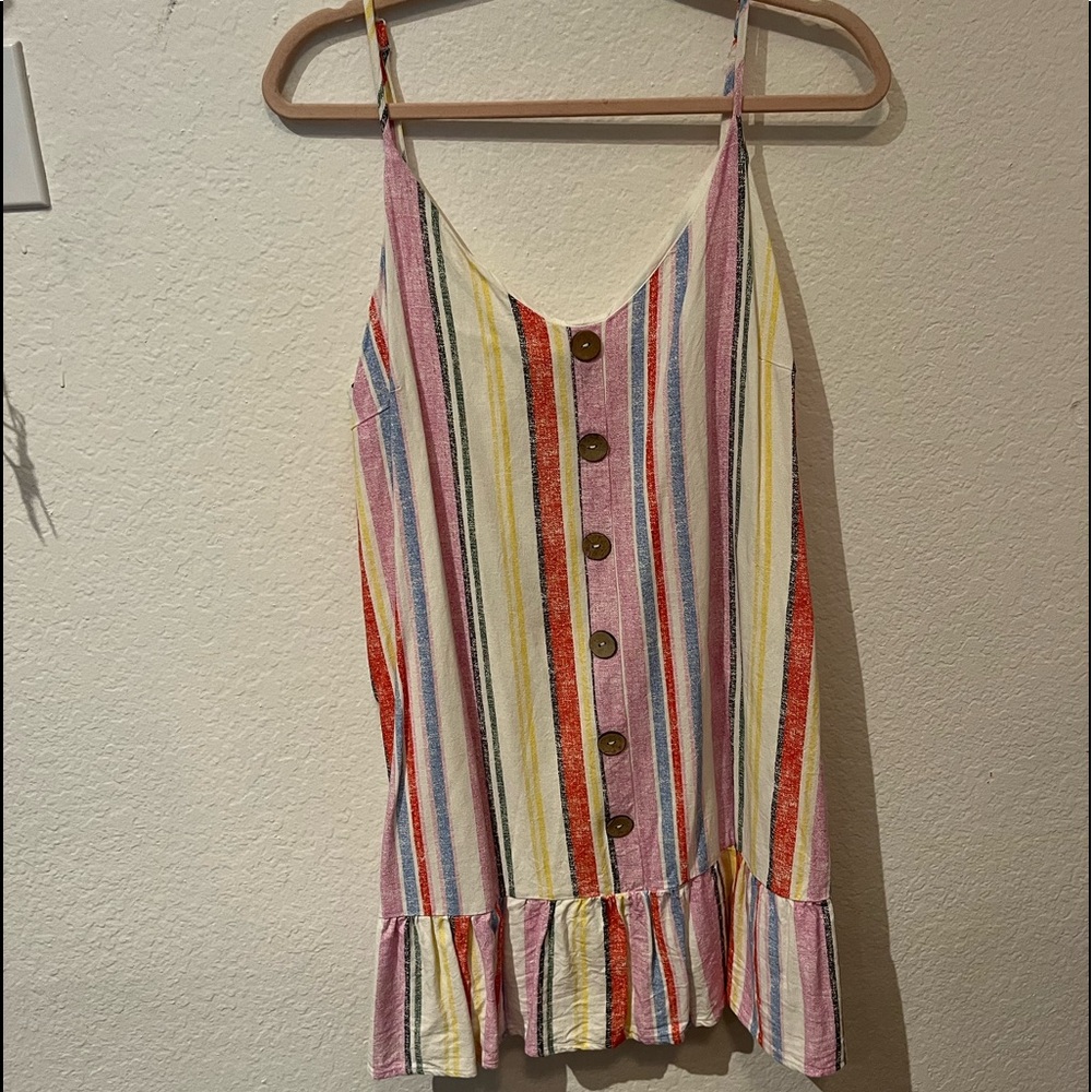 colorful striped midi sundress—>XL